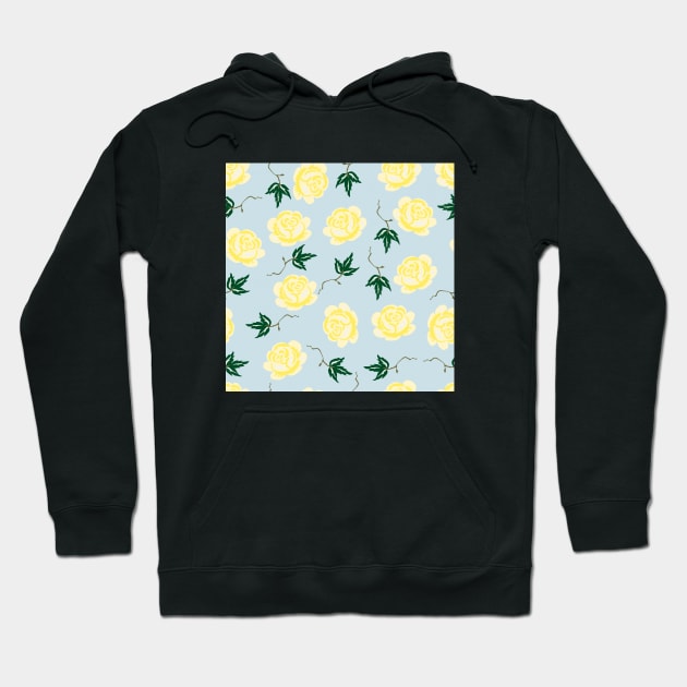 Yellow & Blue Floral Pattern Hoodie by FloralPatterns